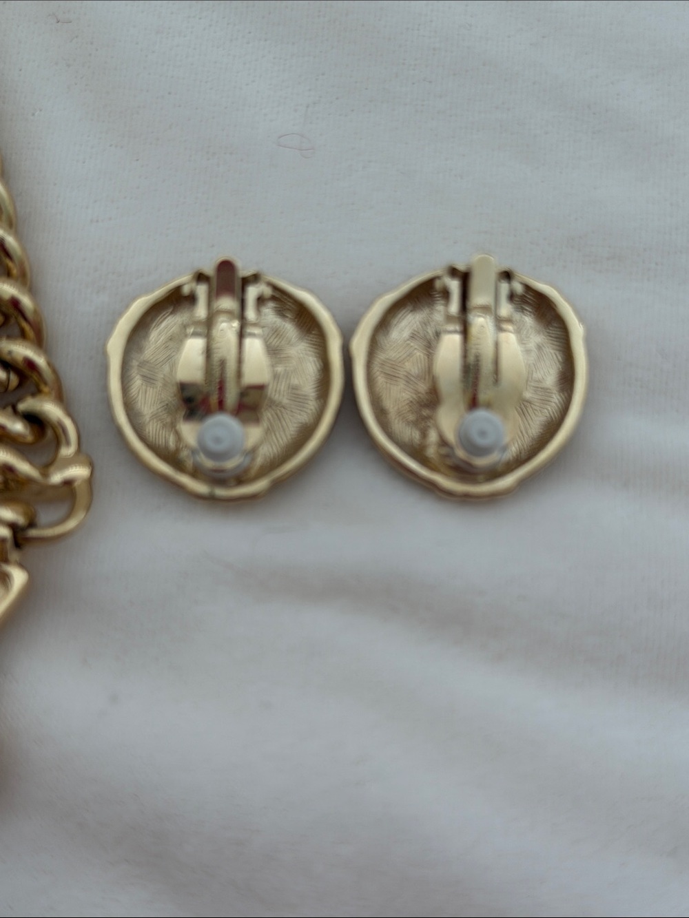 Givenchy Gold Chain Necklace with Black Logo Medallion and Matching Earrings - Picture 8 of 10